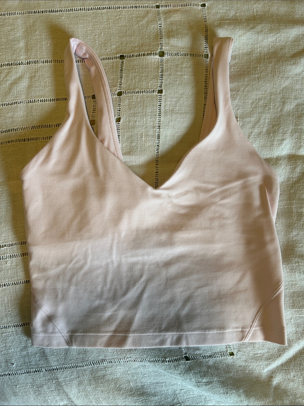 lululemon athletica Pale Pink Longline V‑Neck Sports Bra